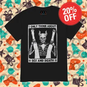 Skeleton I Only Think About Sex And Death Vintage Shirt