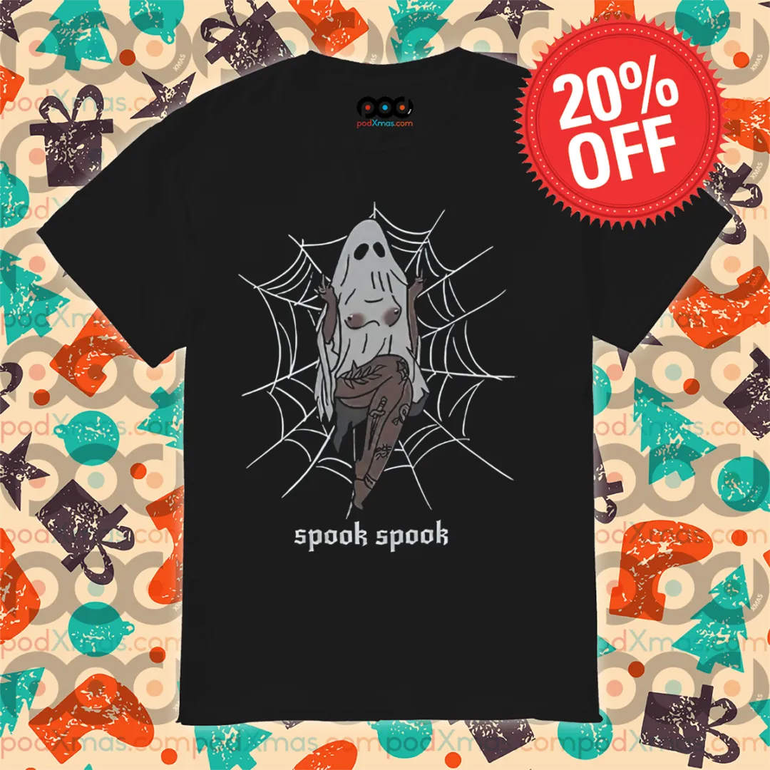 Boo Ghost Big Boobs Spook Spook Halloween Spider-Web Shirt
