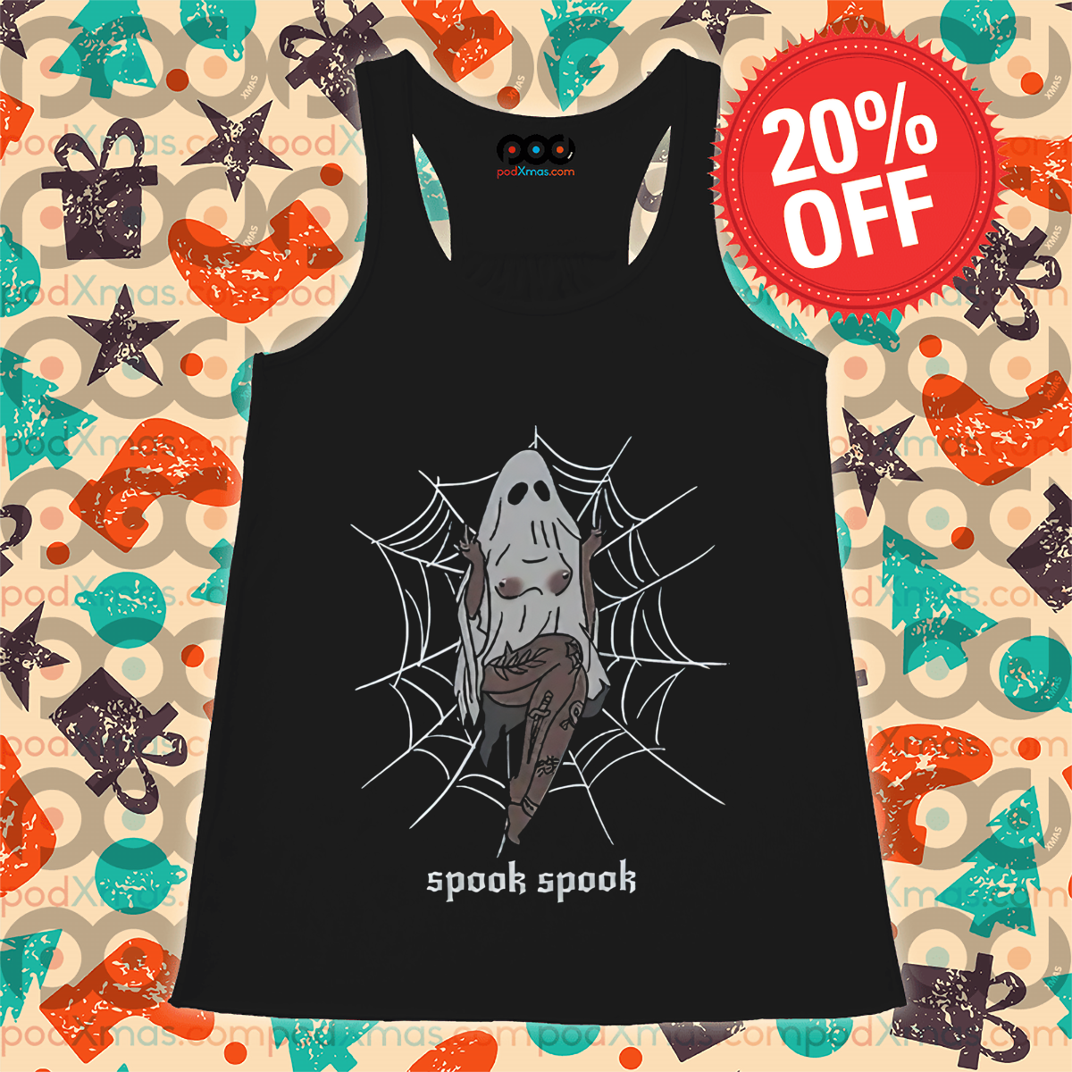 Boo Ghost Big Boobs Spook Spook Halloween Spider-Web Shirt