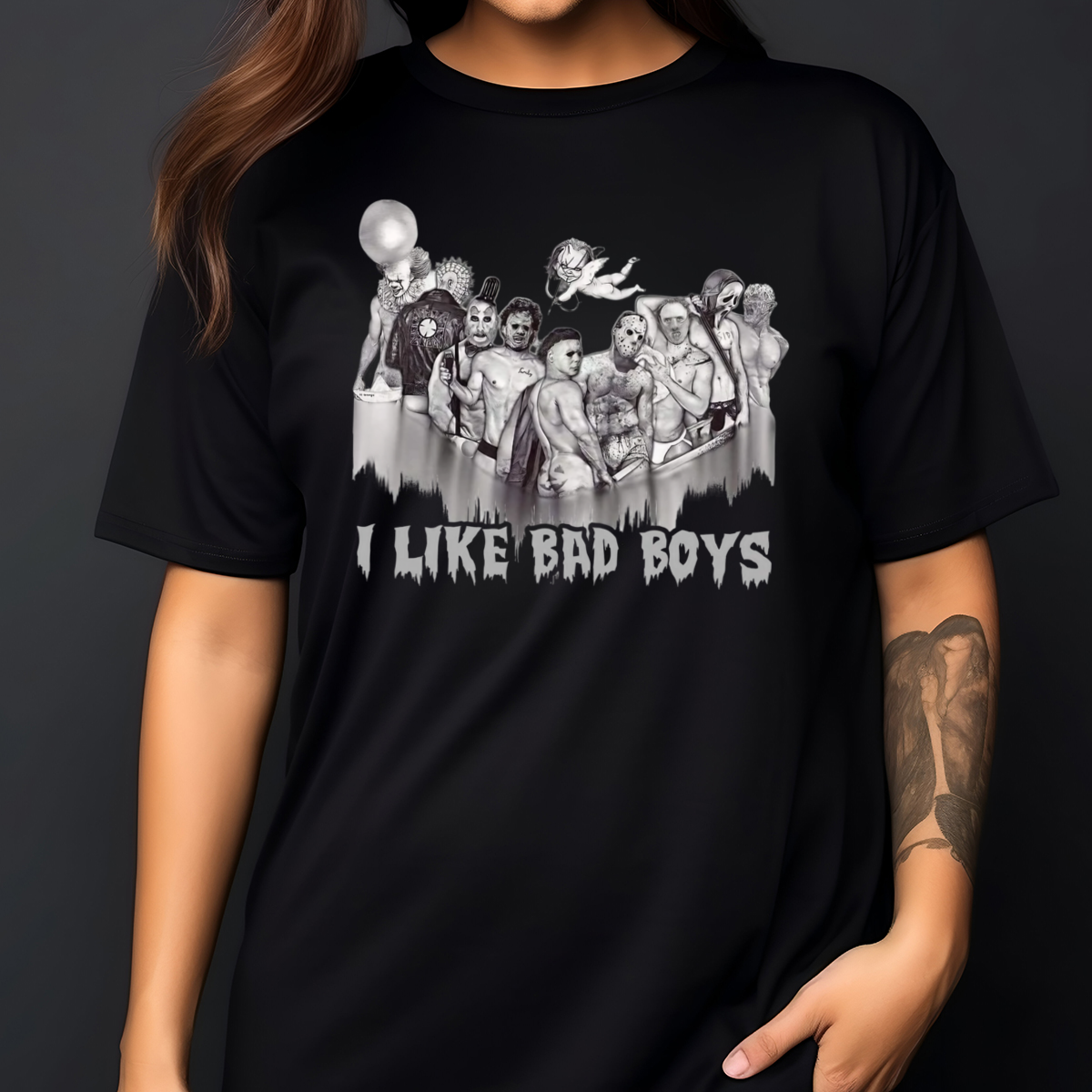 Horror Characters Sexy I Like Bad Boys Halloween 2024 Shirt