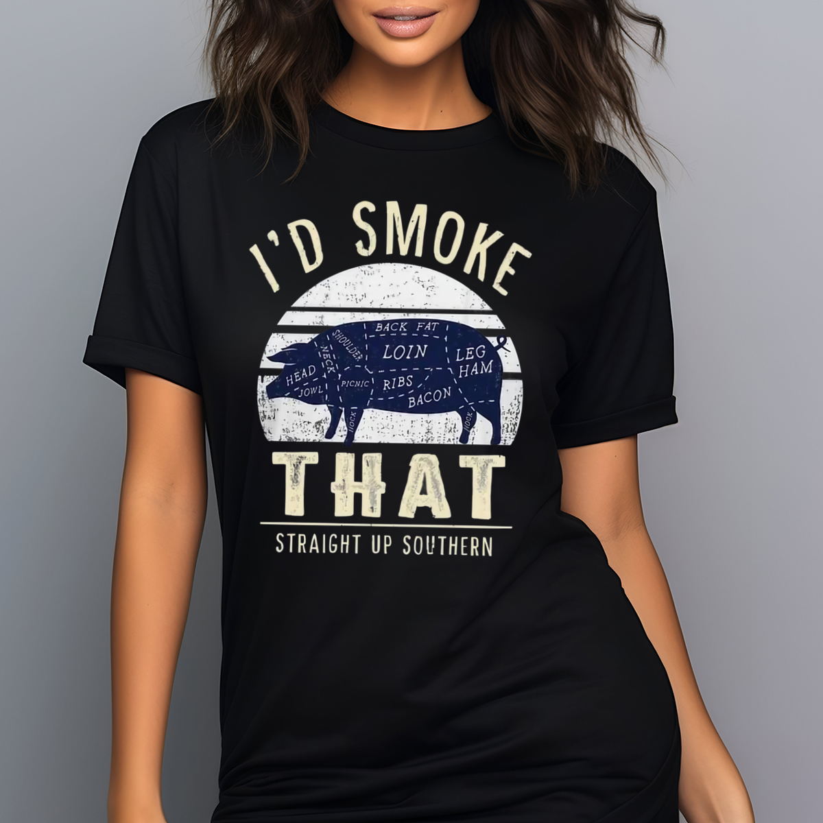 Pig Parts I'd Smoke That Straight Up Southern Vintage Shirt