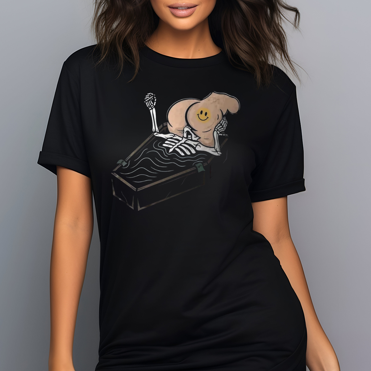 Skeleton Ass On Face Coffin Funny Shirt