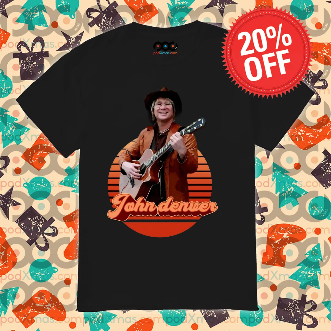 John Denver Guitar Poster Retro 2024 Shirt