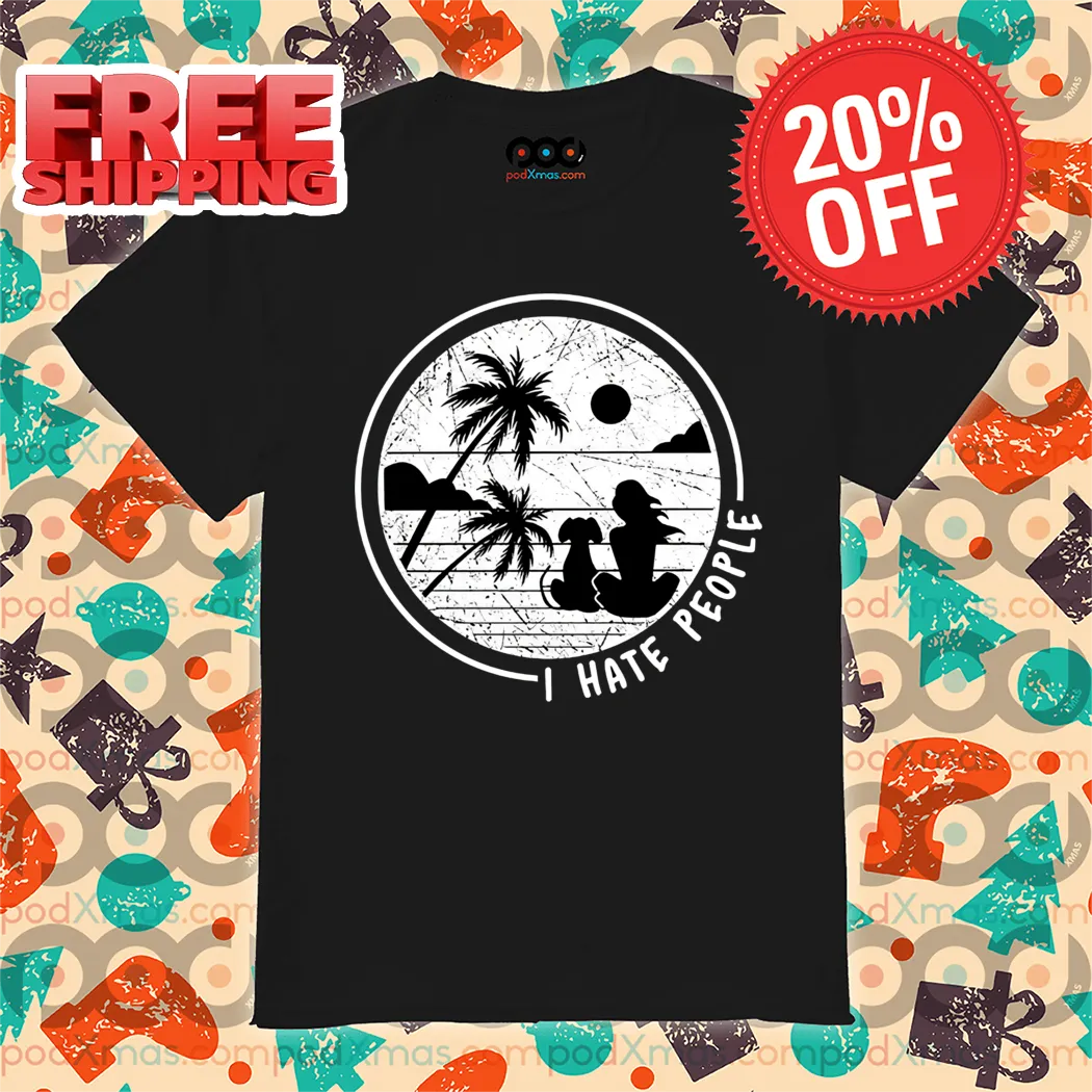 Beach Sunset I Hate People Retro Vintage Shirt