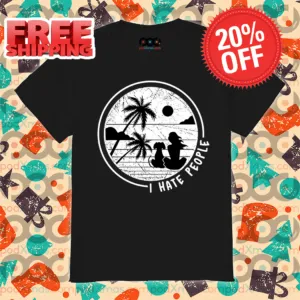 Beach Sunset I Hate People Retro Vintage Shirt