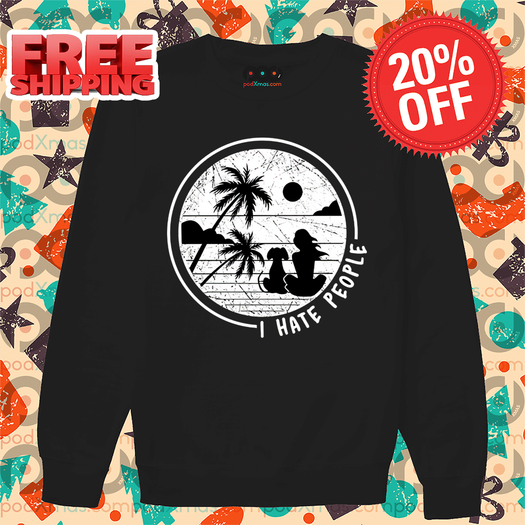 Beach Sunset I Hate People Retro Vintage Shirt
