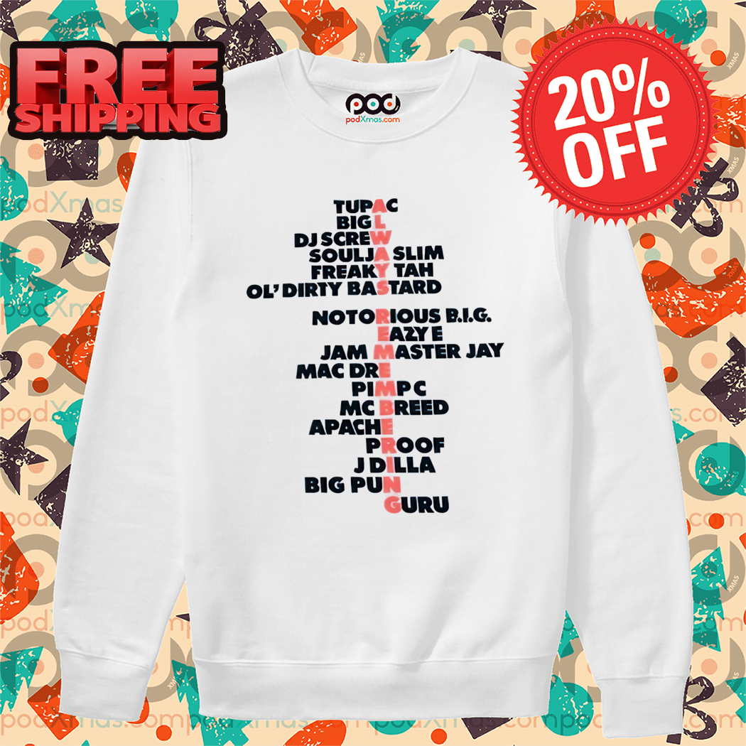 Always Remembering Hip Hop Rapper Name Legend Shirt