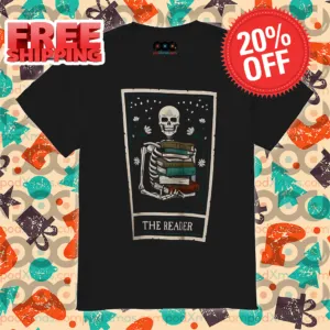 Skeleton Floral Books The Reader Shirt