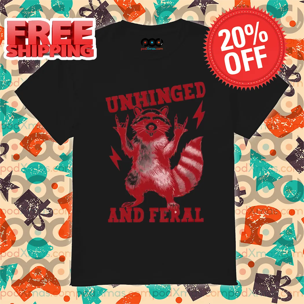 Racoon Hand Sign Unhinged And Feral Shirt