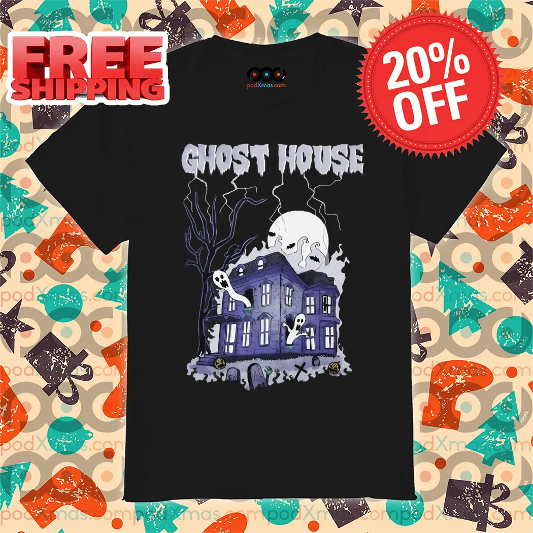 Ghost House Castle Night Halloween 2024 Shirt