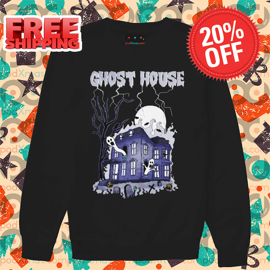 Ghost House Castle Night Halloween 2024 Shirt