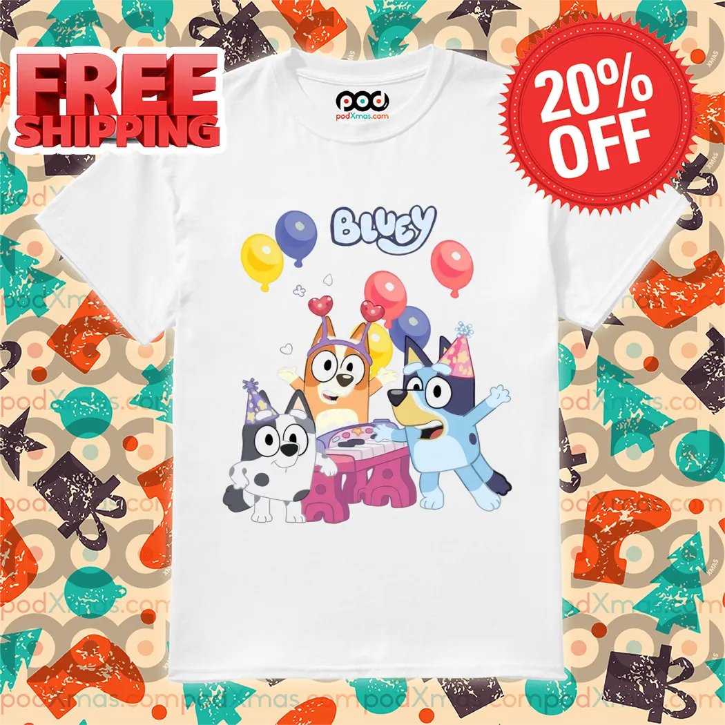 Bluey Cartoon Characters Birtday Shirt