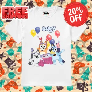 Bluey Cartoon Characters Birtday Shirt