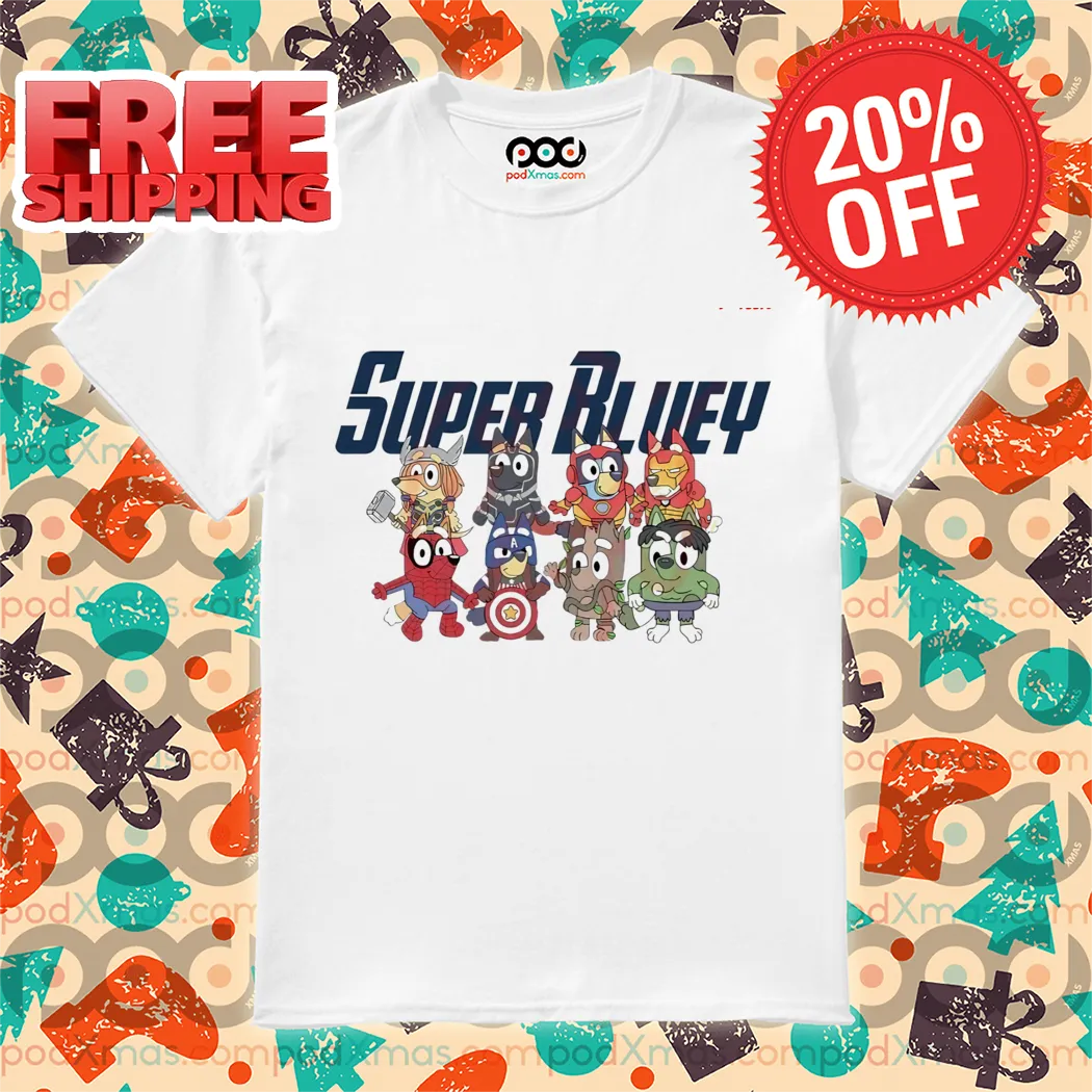 Super Bluey Marvel Avengers Superheroes Shirt