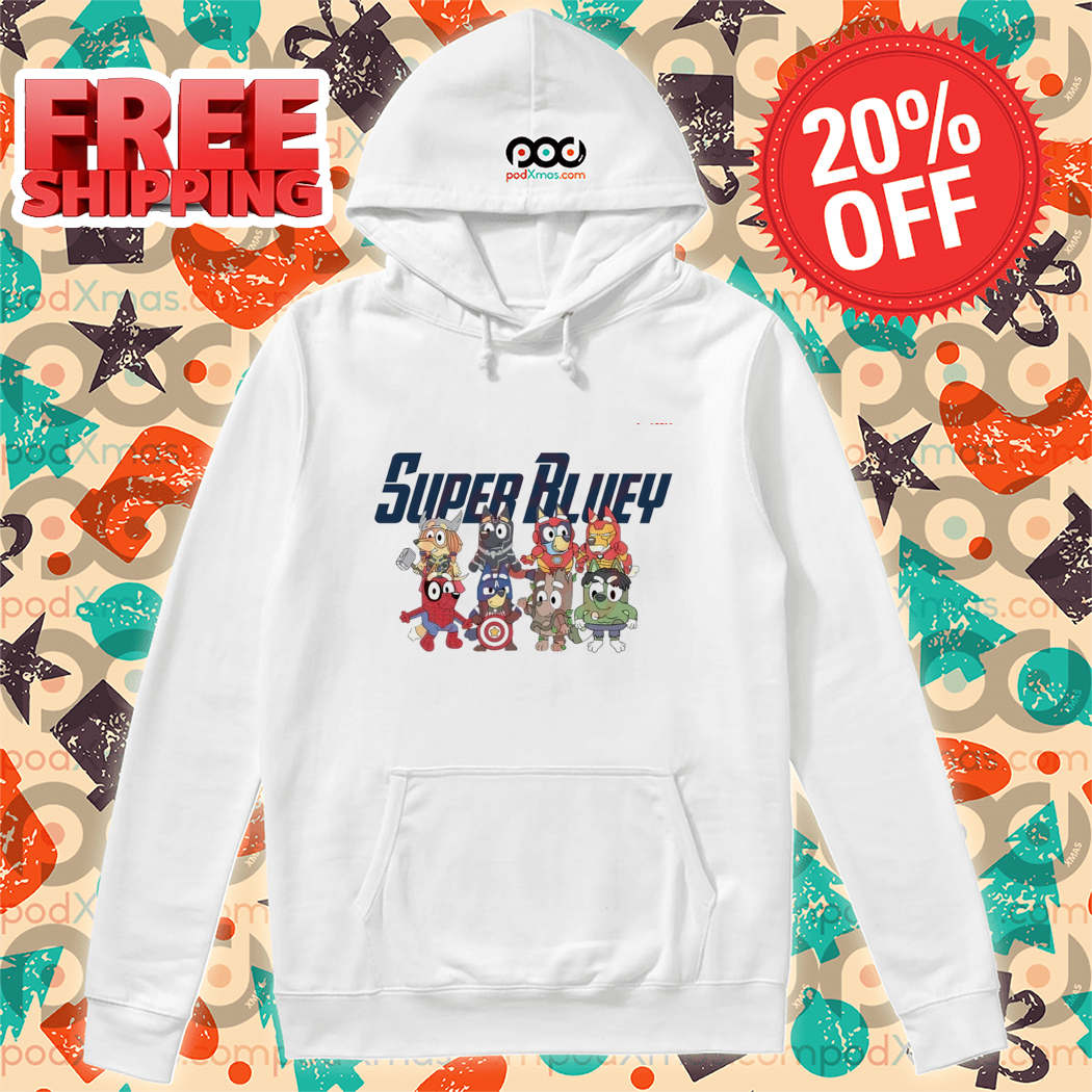 Super Bluey Marvel Avengers Superheroes Shirt Super Bluey Marvel Avengers Superheroes Shirt