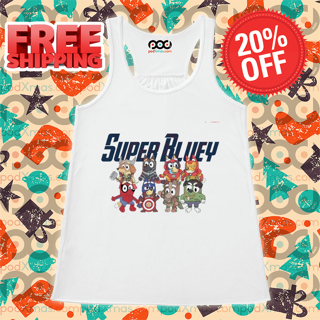 Super Bluey Marvel Avengers Superheroes Shirt Super Bluey Marvel Avengers Superheroes Shirt