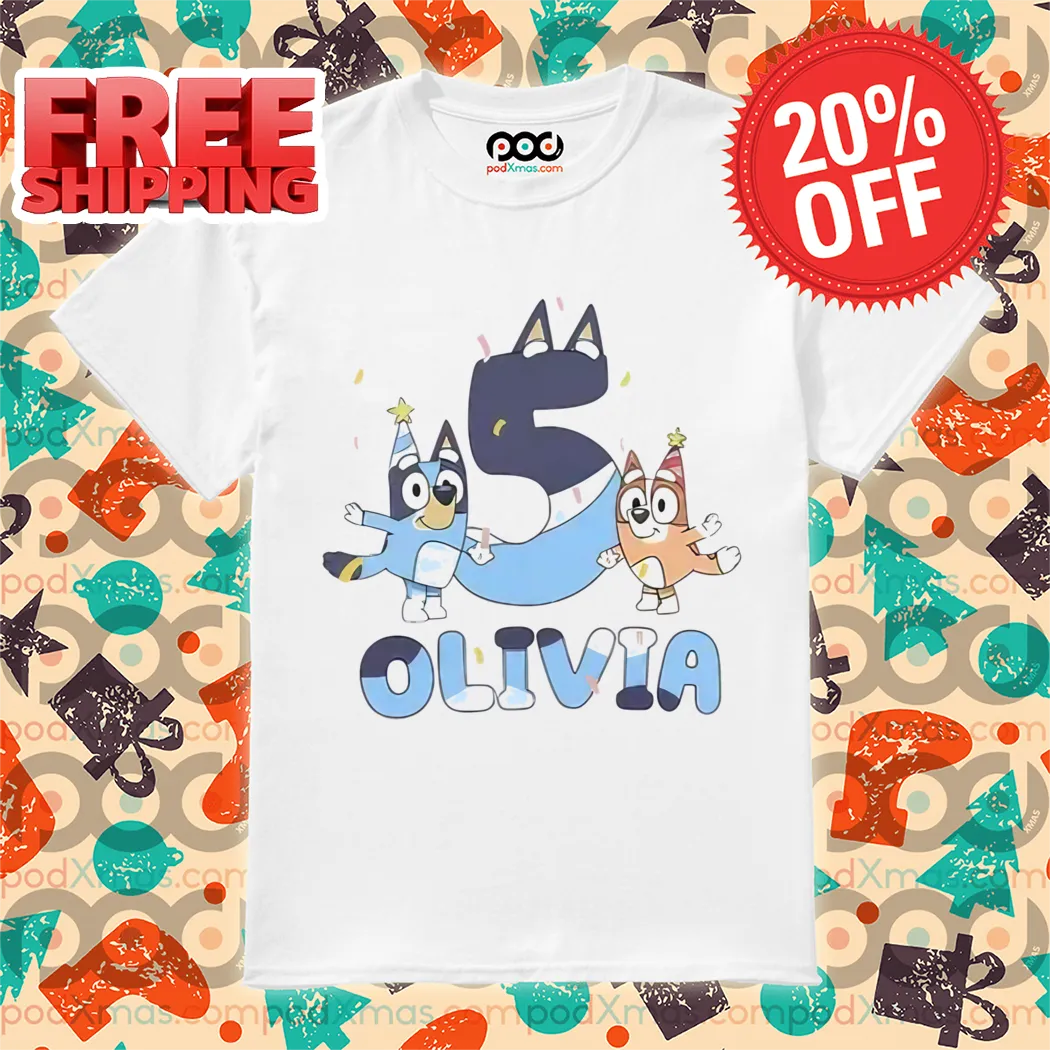 Custom Bluey Olivia Birthday 2024 Shirt