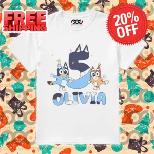 Custom Bluey Olivia Birthday 2024 Shirt