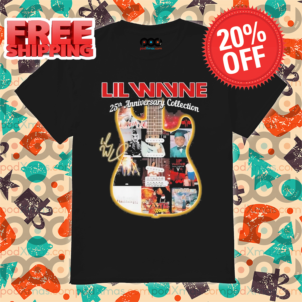 Lil Wayne Guitar 25th Anniversary Collection Signatures 2024 Shirt
