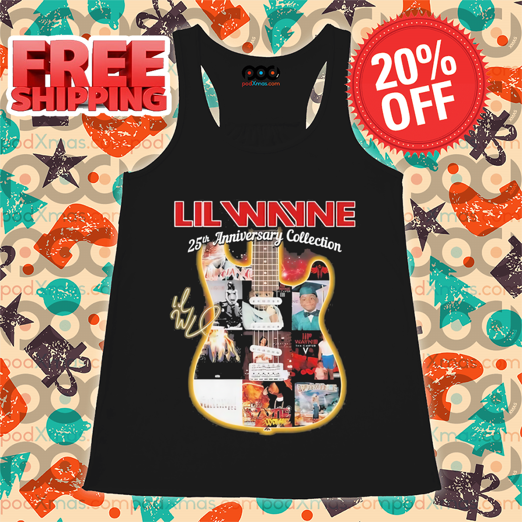 Lil Wayne Guitar 25th Anniversary Collection Signatures 2024 Shirt