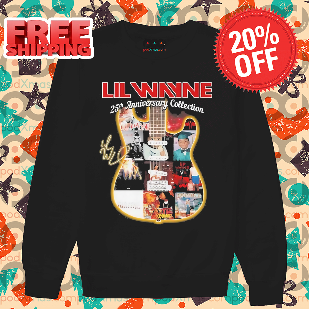 Lil Wayne Guitar 25th Anniversary Collection Signatures 2024 Shirt