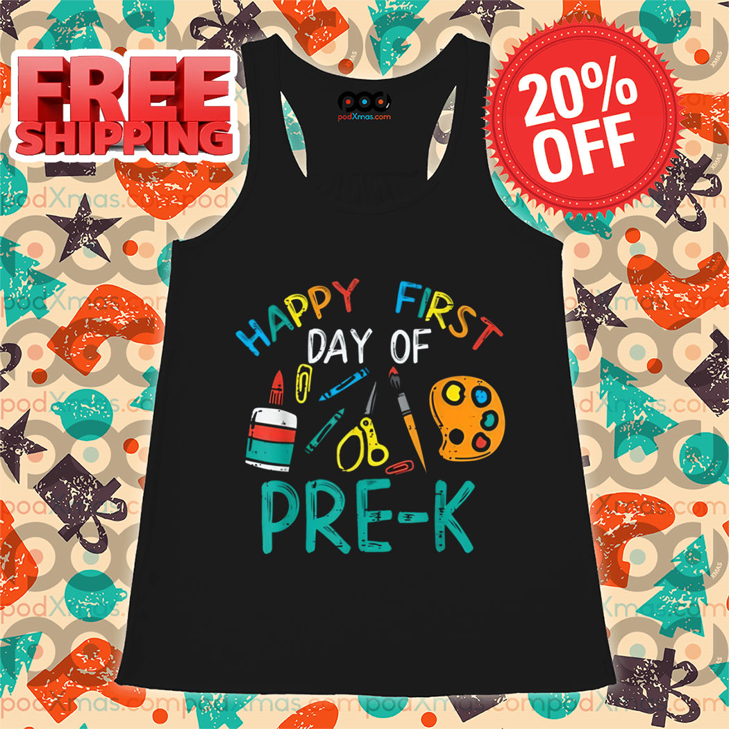 Happy First Day Of Pre K Prek Kindergarten Boys Girl Teacher Shirt