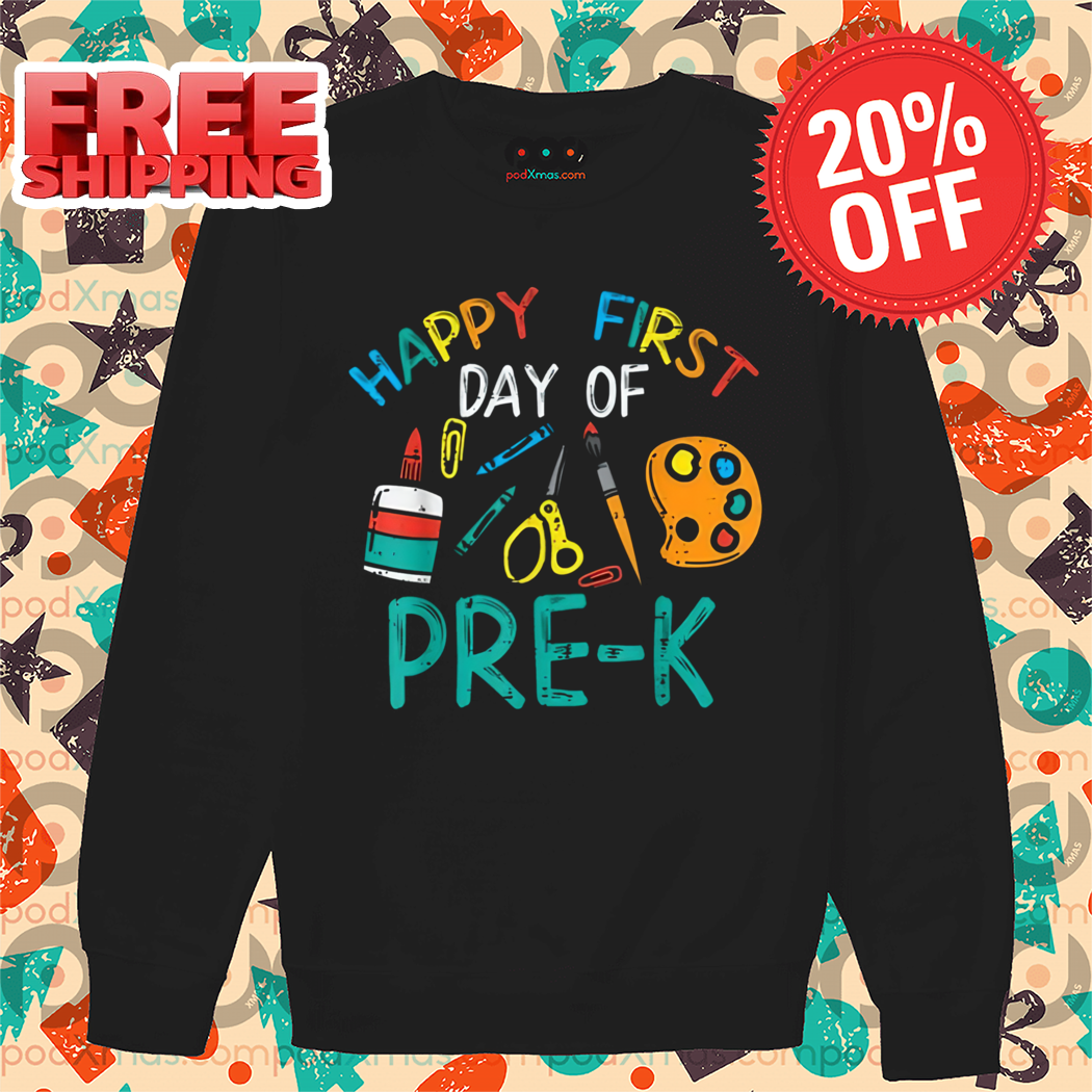 Happy First Day Of Pre K Prek Kindergarten Boys Girl Teacher Shirt