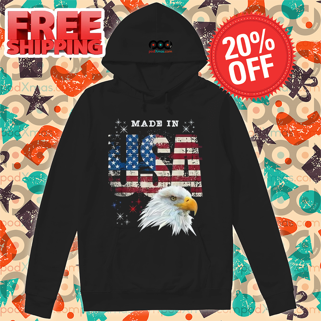 Made In USA Patriotic American Flag Bald Eagle America Shirt