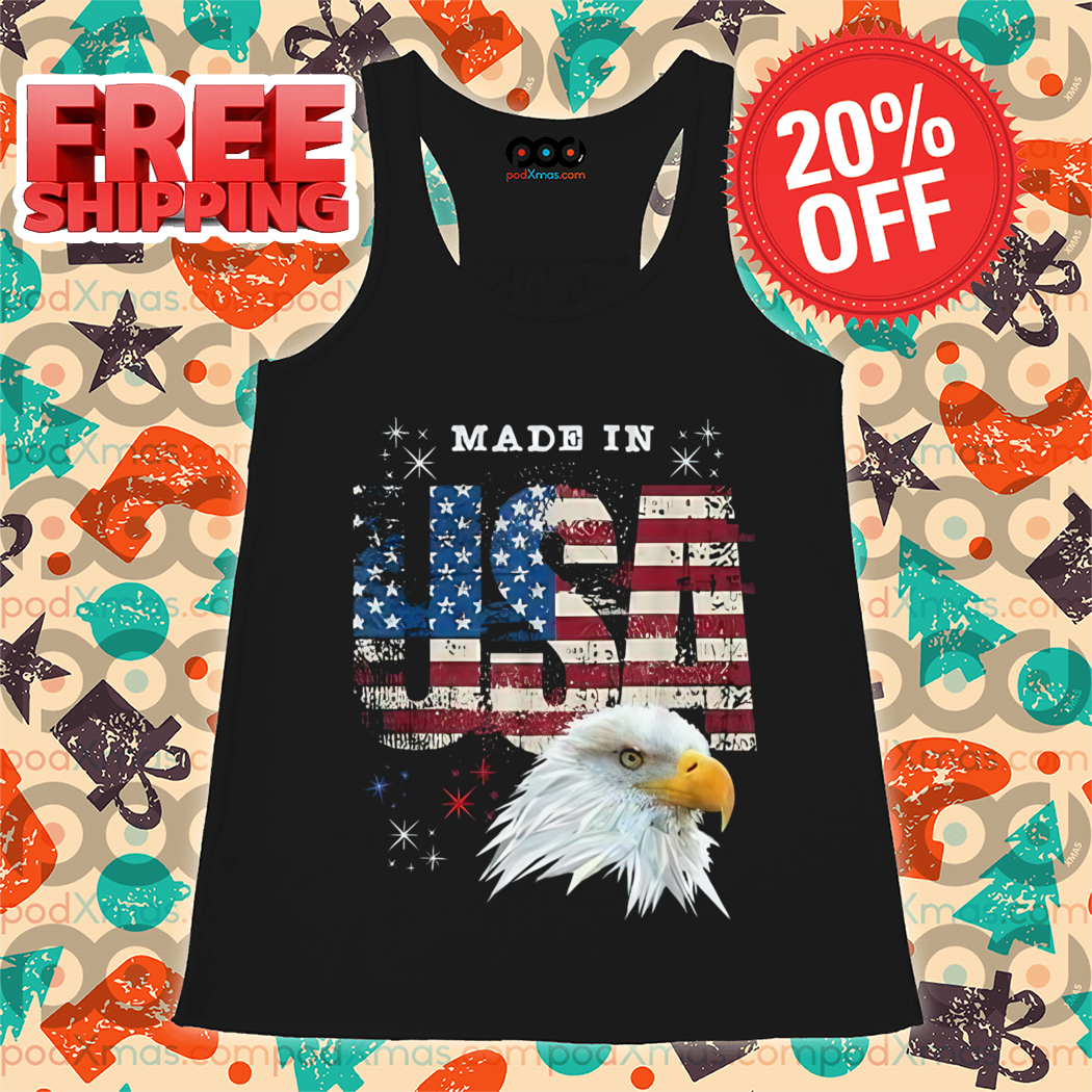 Made In USA Patriotic American Flag Bald Eagle America Shirt