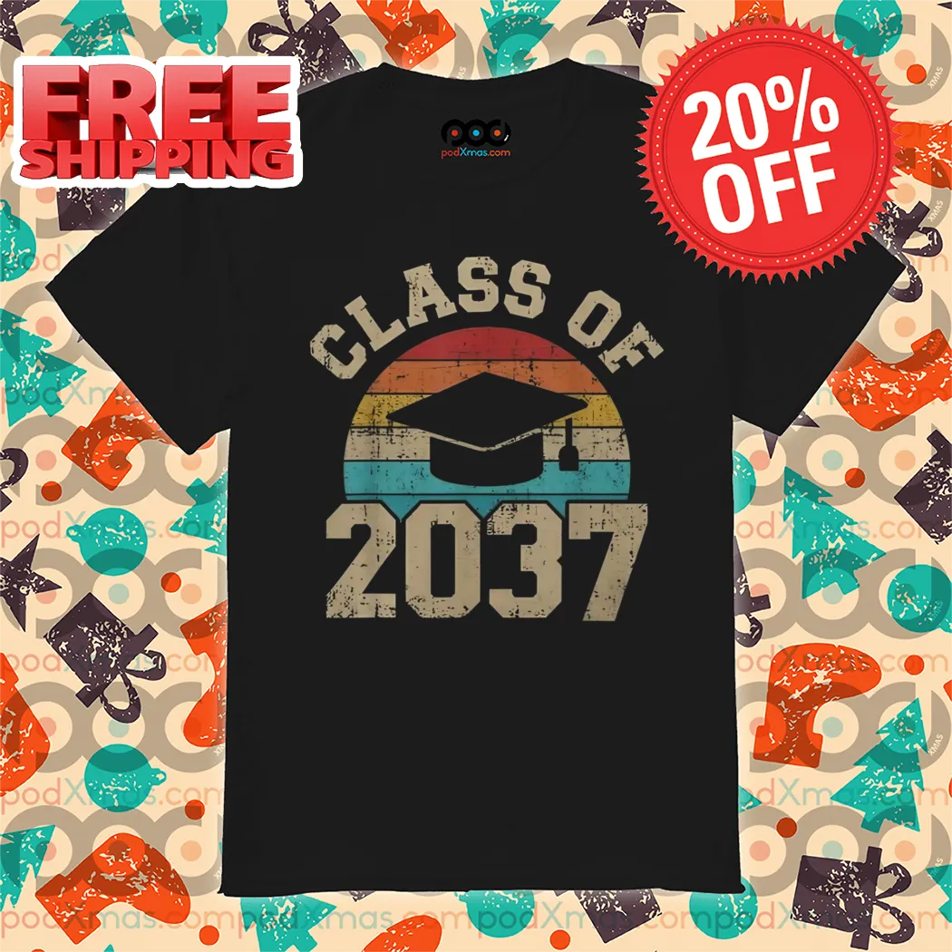 Kindergarten To Graduation Class Of 2037 Grow With Me Vintage Shirt