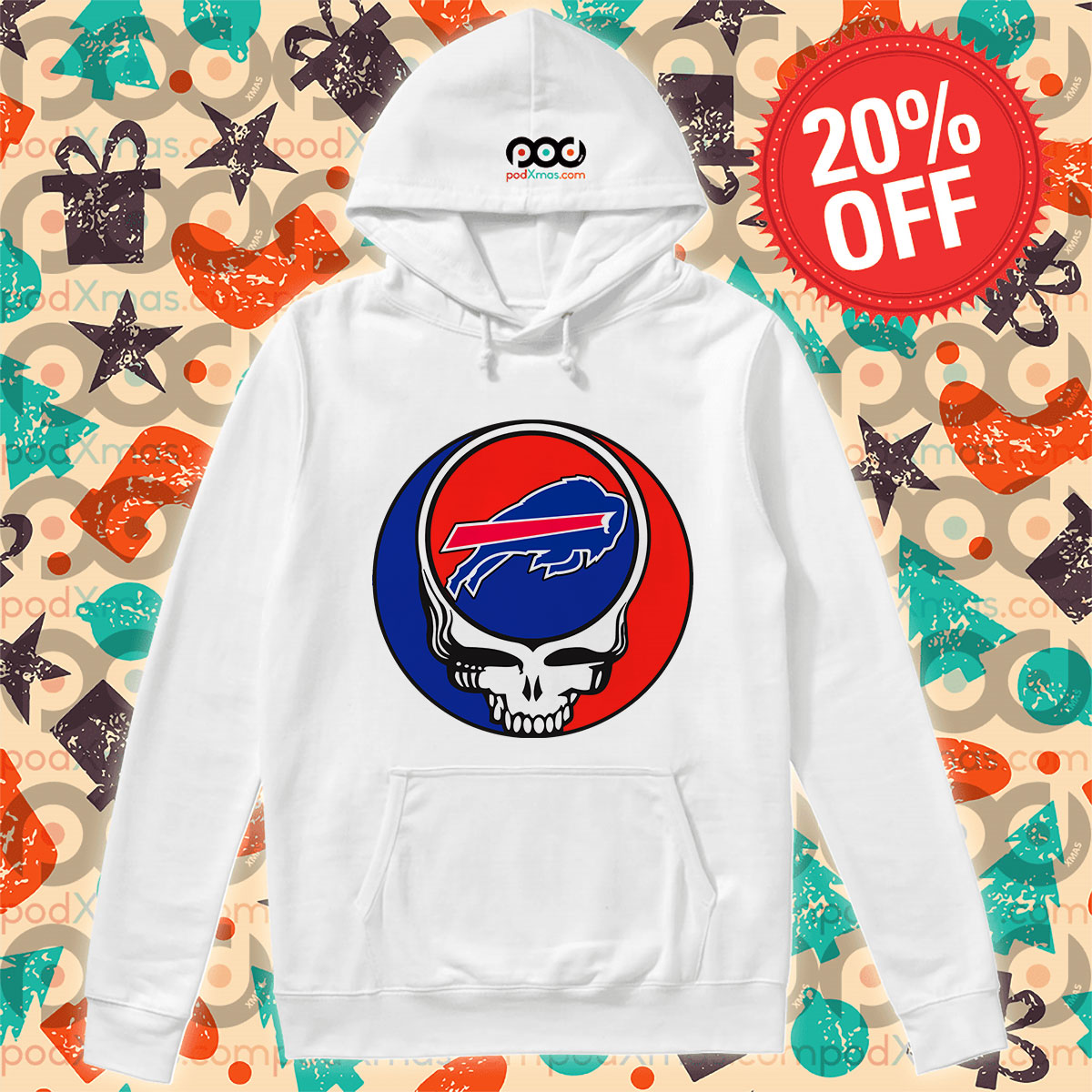 Grateful Dead Logo Buffalo Bills Hoodie