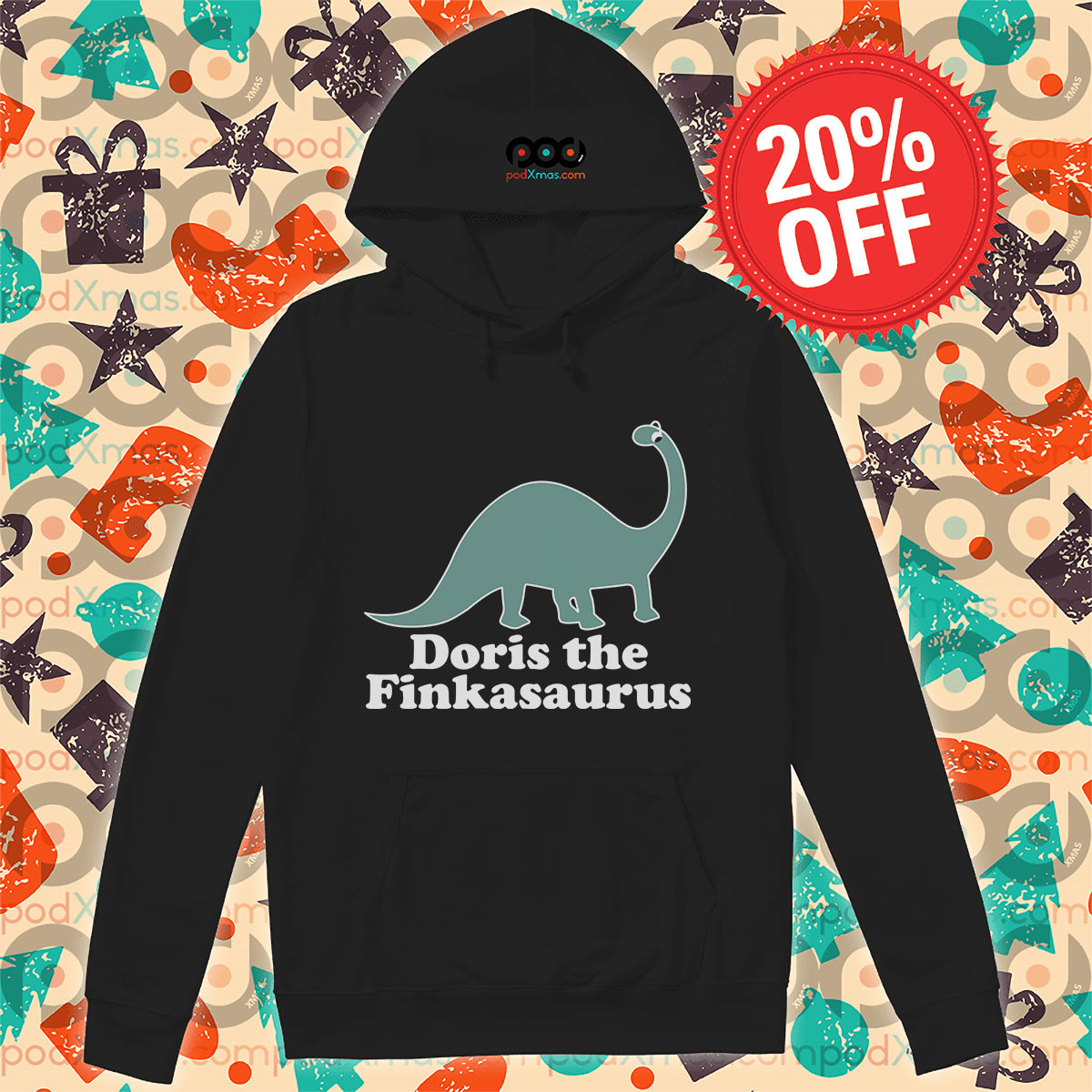 Dinosaur Doris The Finkasaurus Hoodie
