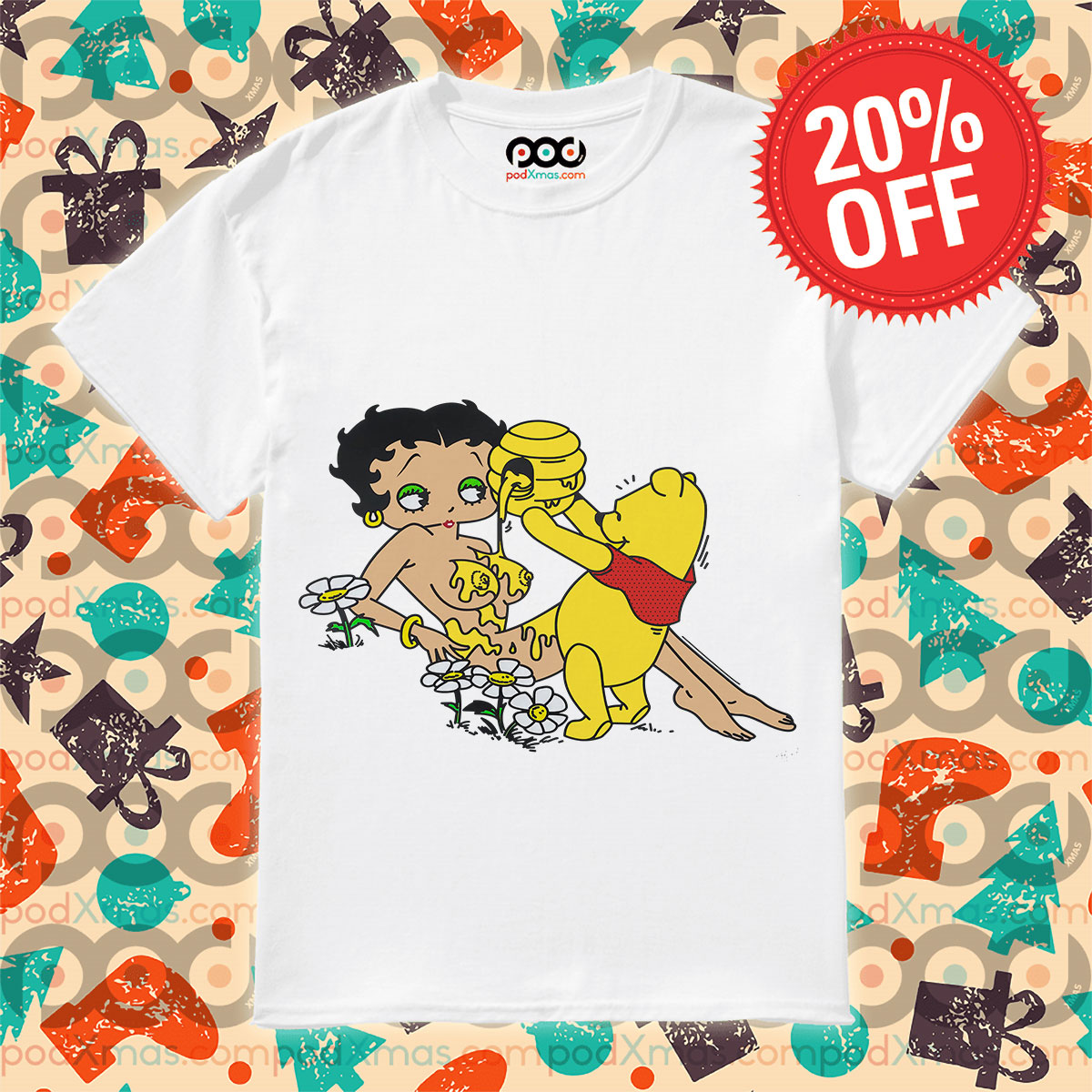 Winnie-the-Pooh Honey Make Love Betty Boop Shirt