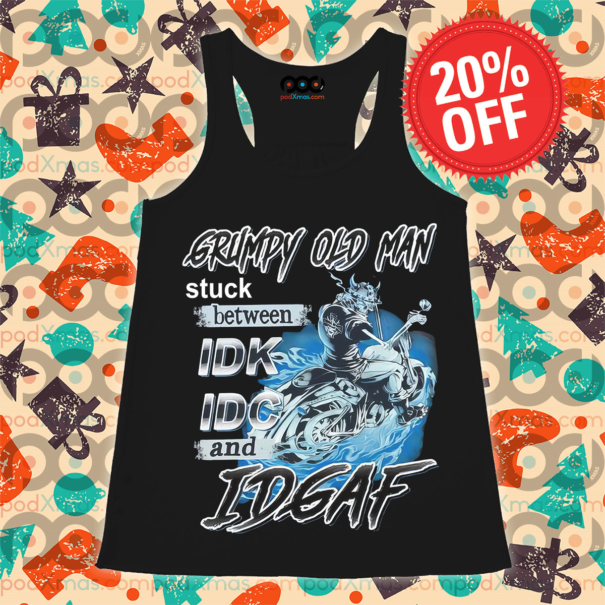 Grumpy Old Man Stuck Between IDK IDC And IDGAF 2024 Tank Top