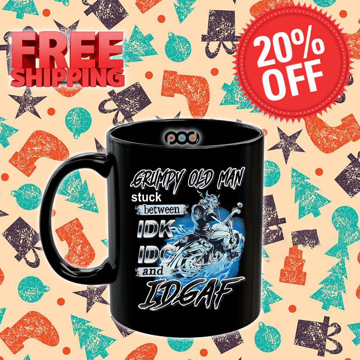 Grumpy Old Man Stuck Between IDK IDC And IDGAF 2024 Mug