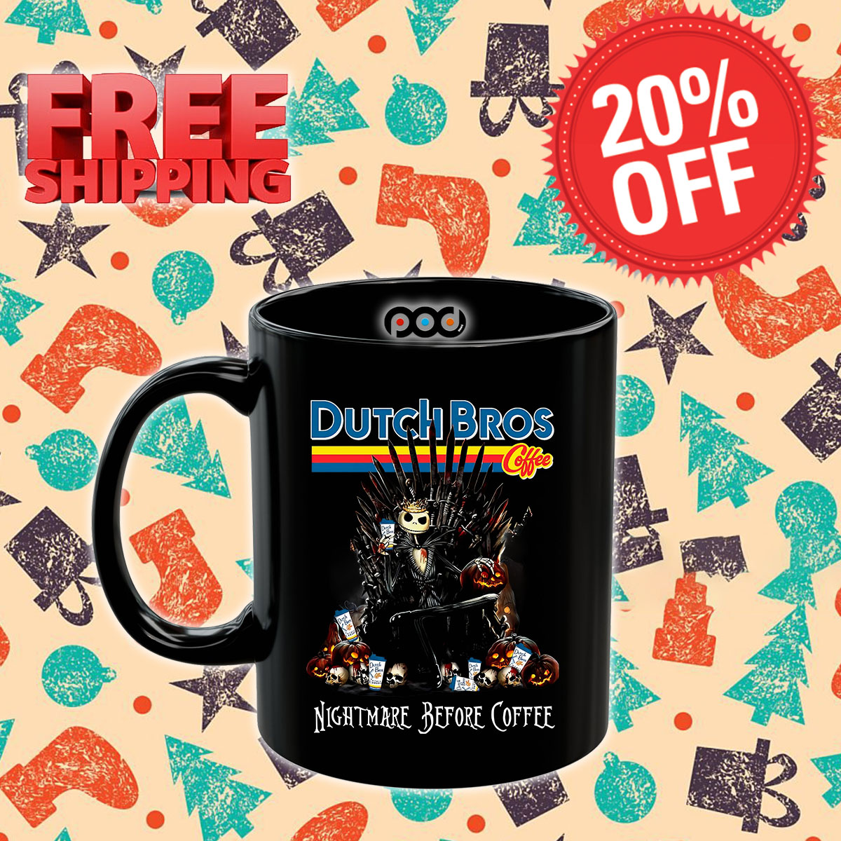 Jack Skellington Dutch Bros Coffee Nightmare Before Coffee Mug