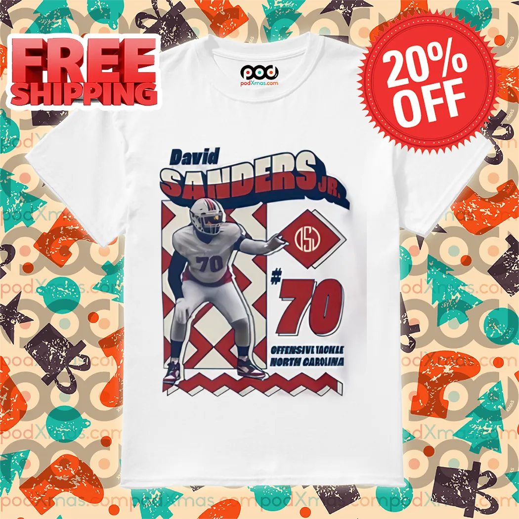 David Sanders Jr. Offensive Tackle North Carolina Retro Shirt