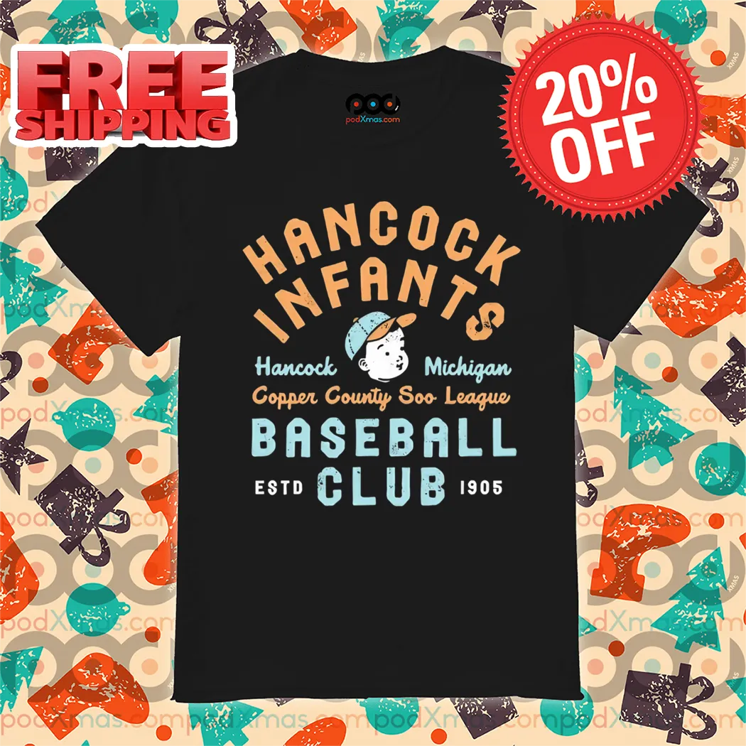 Hancock Infants Hancock Michigan Copper Country Soo League Baseball Club Vintage Shirt