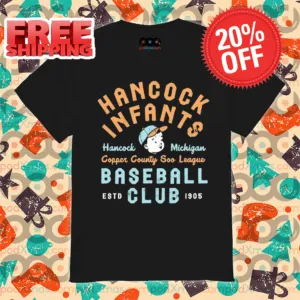 Hancock Infants Hancock Michigan Copper Country Soo League Baseball Club Vintage Shirt