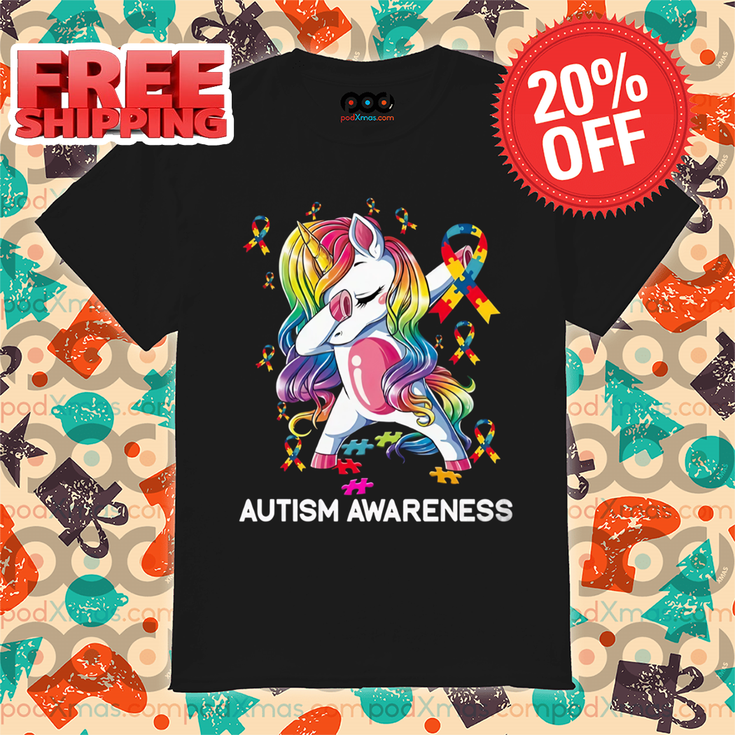 Unicorn Dabbing Autism Awareness 2024 Shirt
