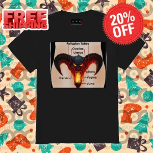 Devil Head Fallopian Tubes Ovaries Uterus Cervix Clitoris Vagina Vulva Shirt