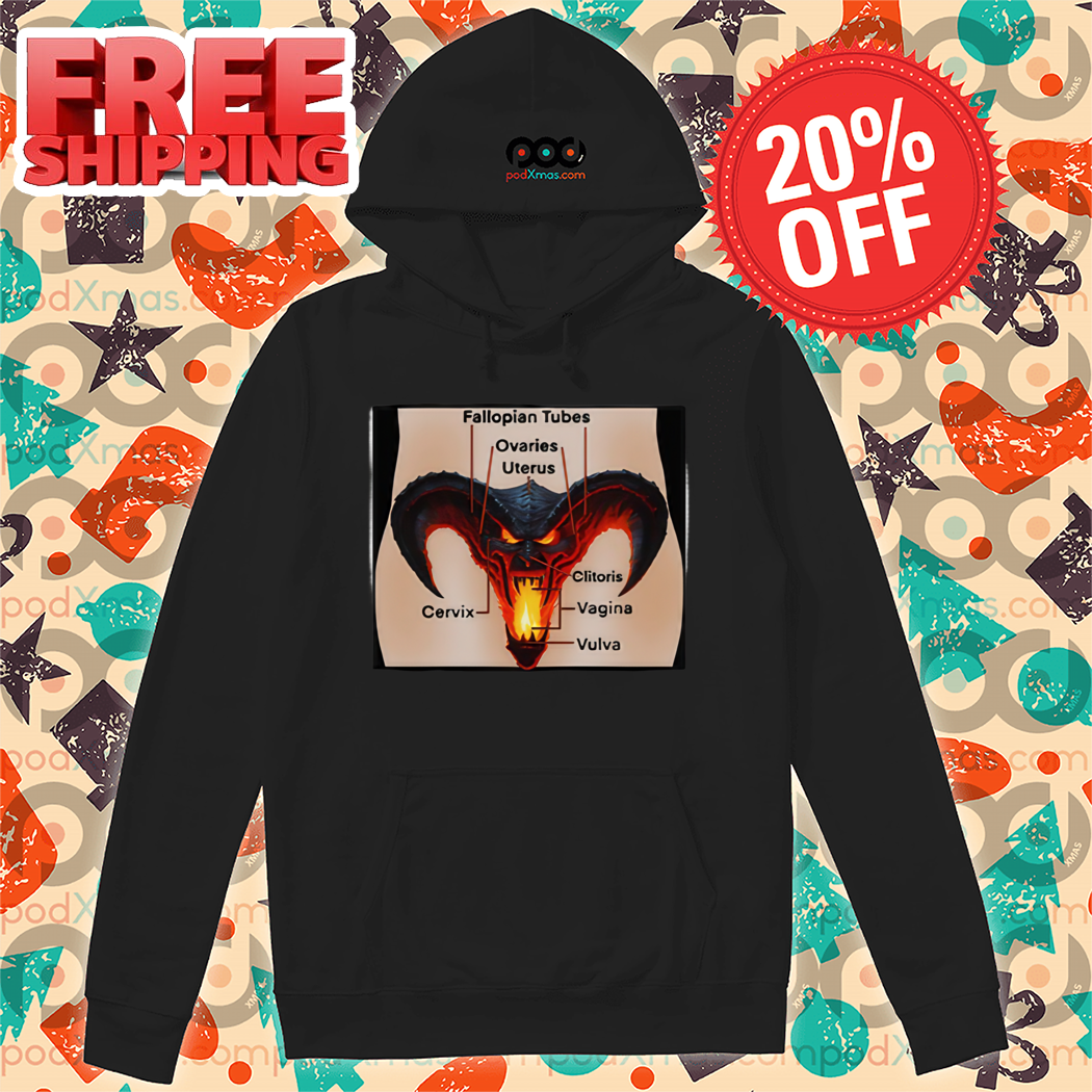 Devil Head Fallopian Tubes Ovaries Uterus Cervix Clitoris Vagina Vulva Shirt