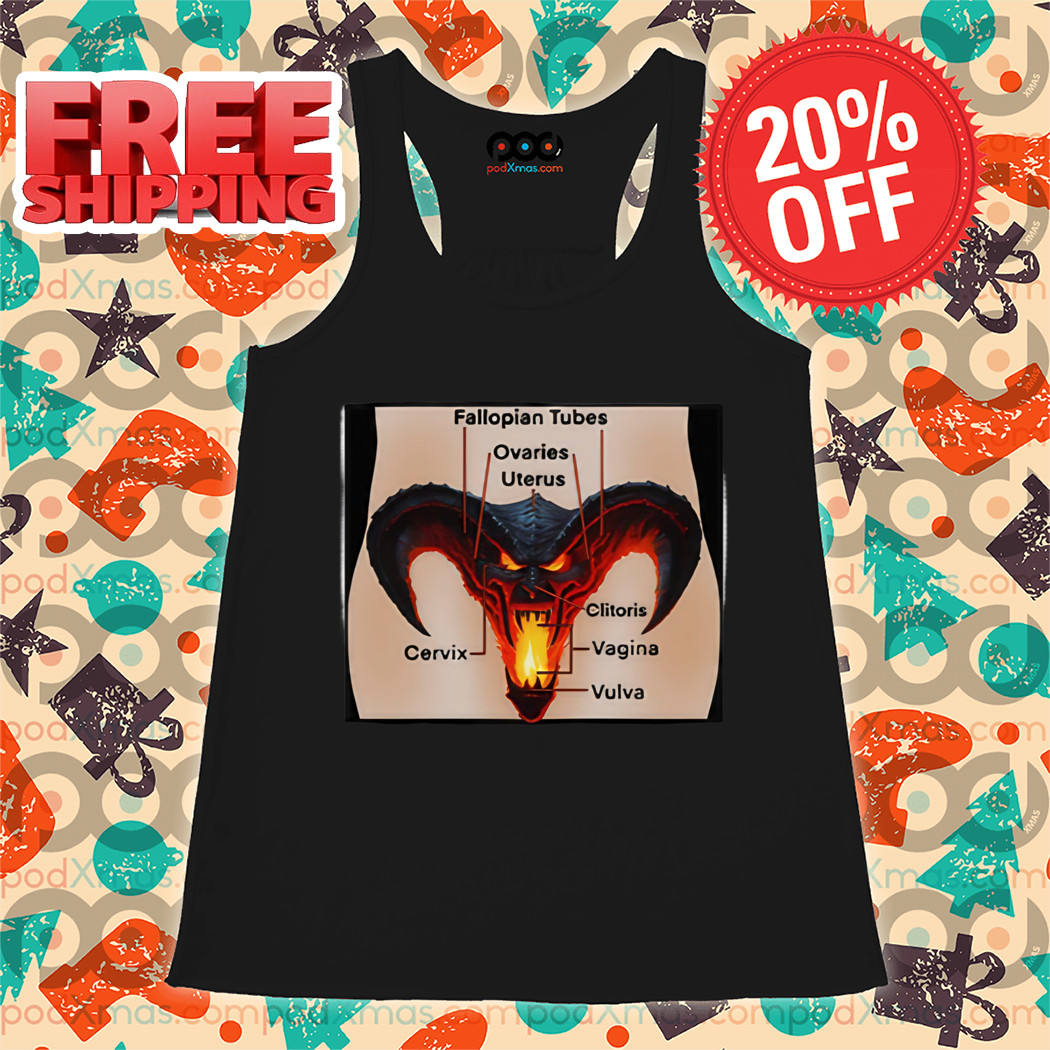 Devil Head Fallopian Tubes Ovaries Uterus Cervix Clitoris Vagina Vulva Shirt