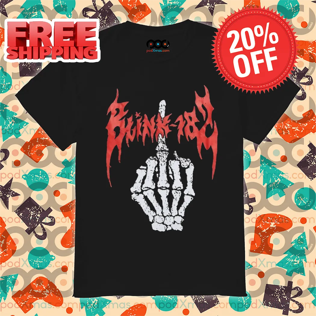 Middle Finger Skeleton Blink 182 2024 Vintage Shirt