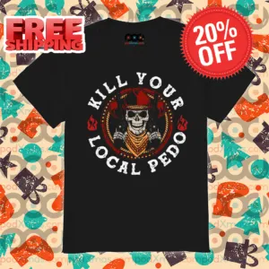 Skeleton Samurai Kill Your Local Pedo 2024 Vintage Shirt