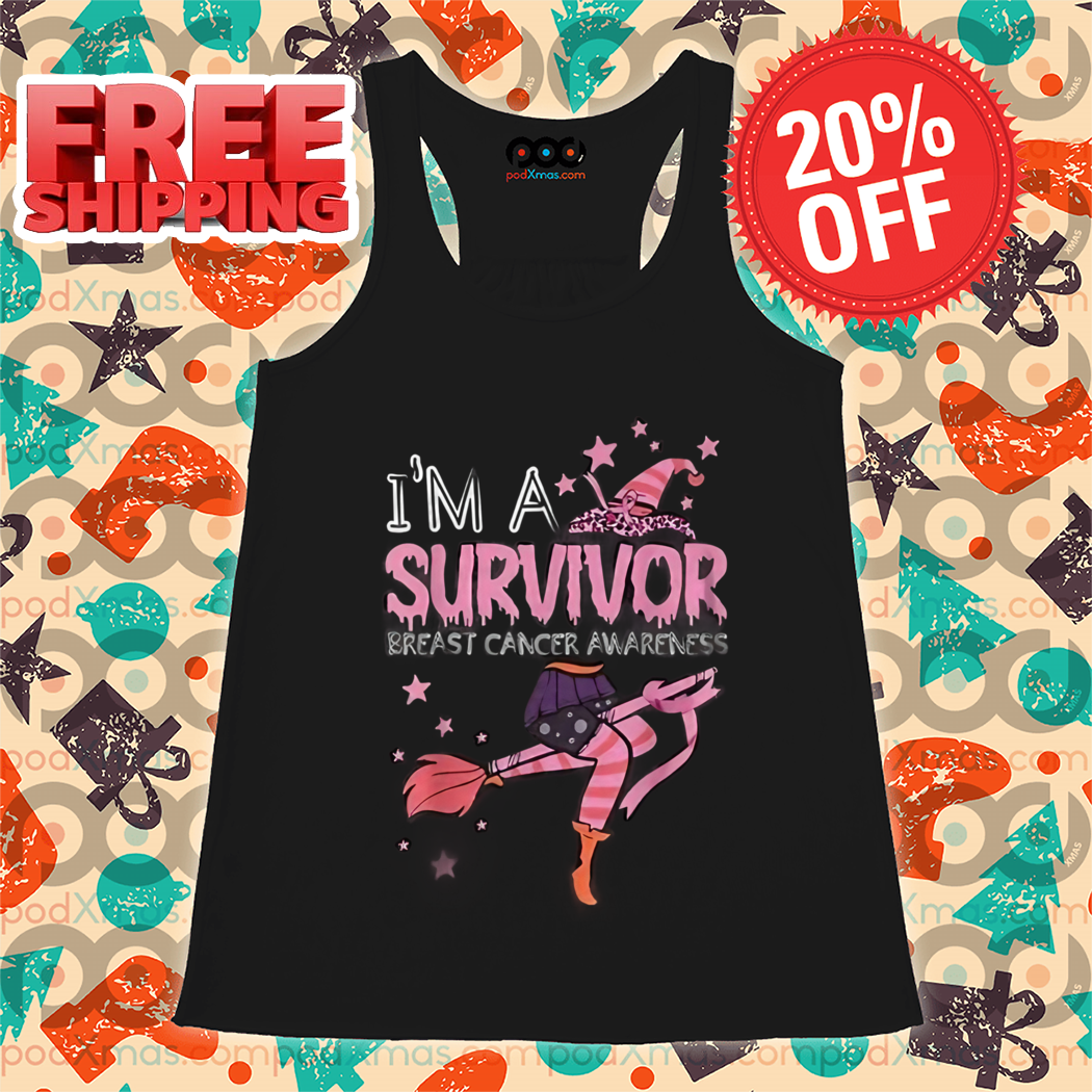 Witch Breast Cancer Awareness Witch Print Crew Neck Halloween 2024 Shirt
