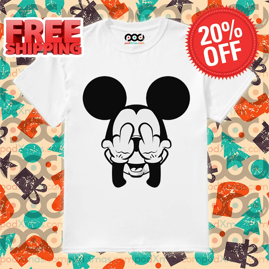 Mickey Mouse Middle Finger Hide Face 2024 Shirt