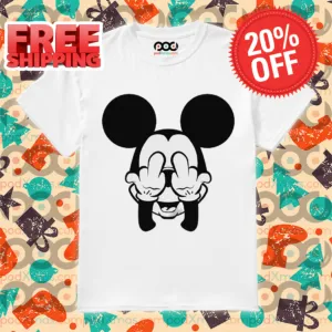 Mickey Mouse Middle Finger Hide Face 2024 Shirt