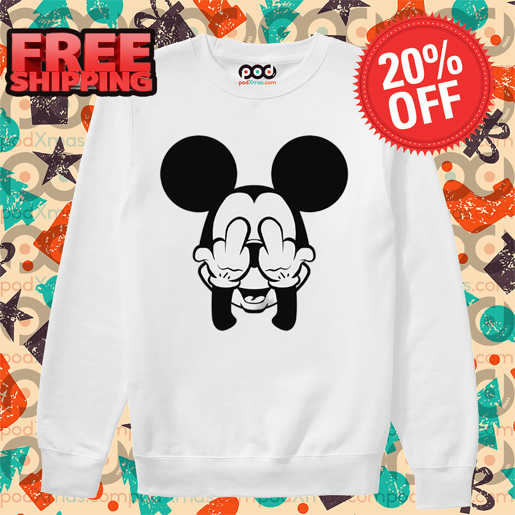 Mickey Mouse Middle Finger Hide Face 2024 Shirt