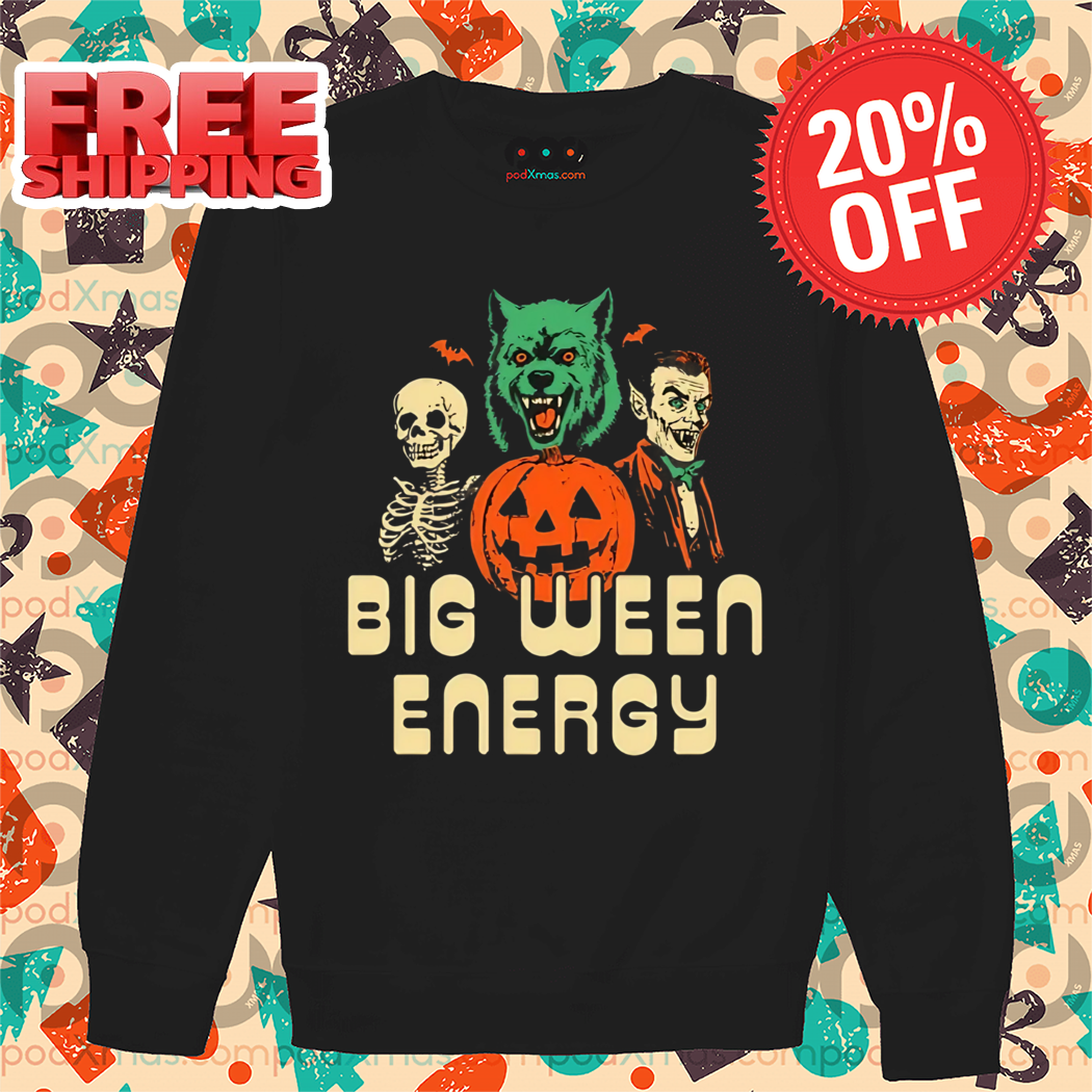 Wolf Skeleton Dracula Big Ween Energy Halloween 2024 Shirt